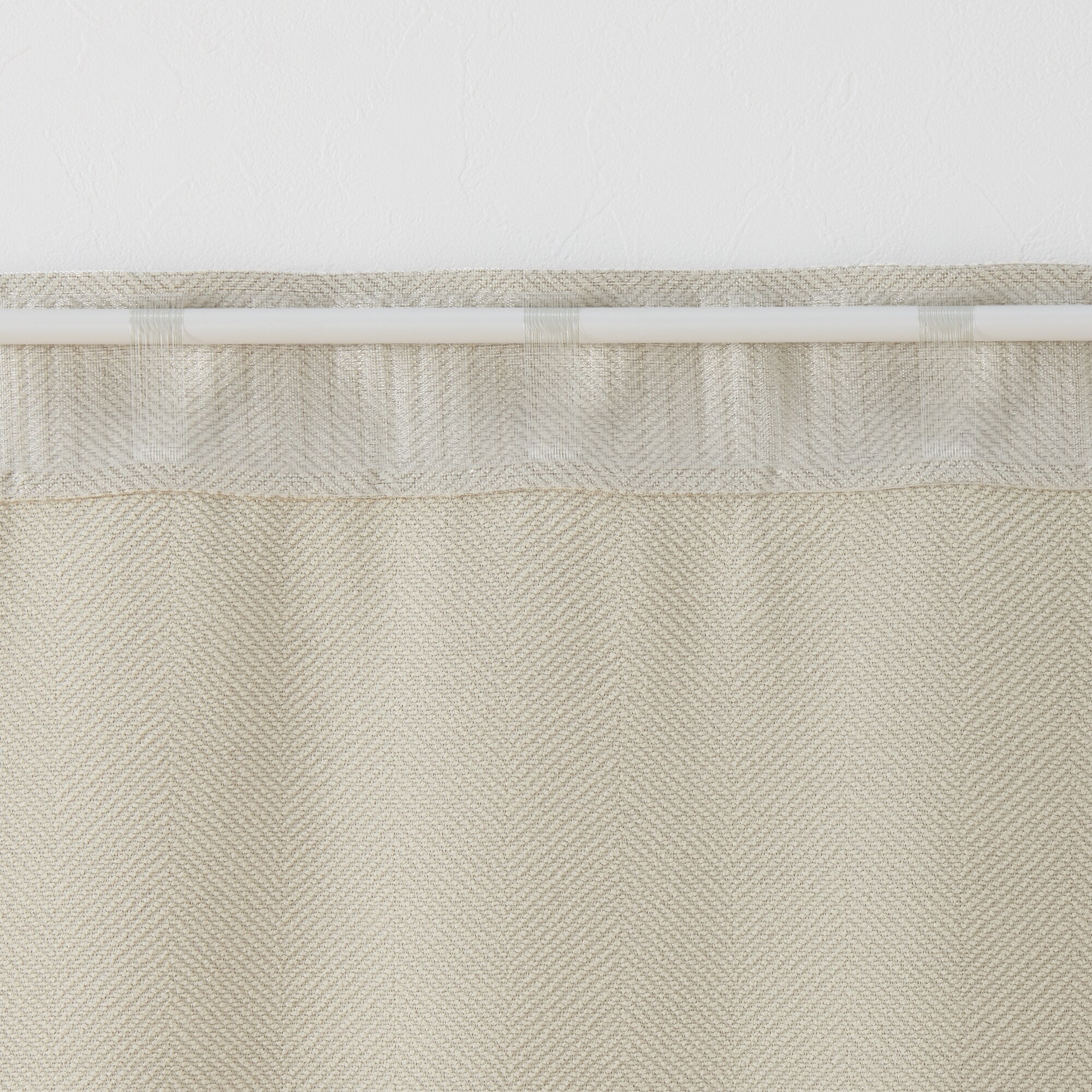 ポリエステルシェニールヘリンボーン（防炎）ノンプリーツカーテン