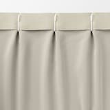 ポリエステルシェニールヘリンボーン（防炎）プリーツカーテン／遮光裏地付／オフ白
