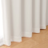 ポリエステルシェニールヘリンボーン（防炎）ノンプリーツカーテン／遮光裏地付／オフ