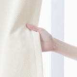 ポリエステルシェニールヘリンボーン（防炎）ノンプリーツカーテン／遮光裏地付／オフ