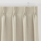 ポリエステルシェニールヘリンボーン（防炎）プリーツ２倍／遮光裏地付／オフ白