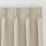 ポリエステルシェニールヘリンボーン（防炎）プリーツ２倍／遮光裏地付／オフ白