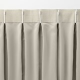 ポリエステルシェニールヘリンボーン（防炎）プリーツ２倍／遮光裏地付／オフ白