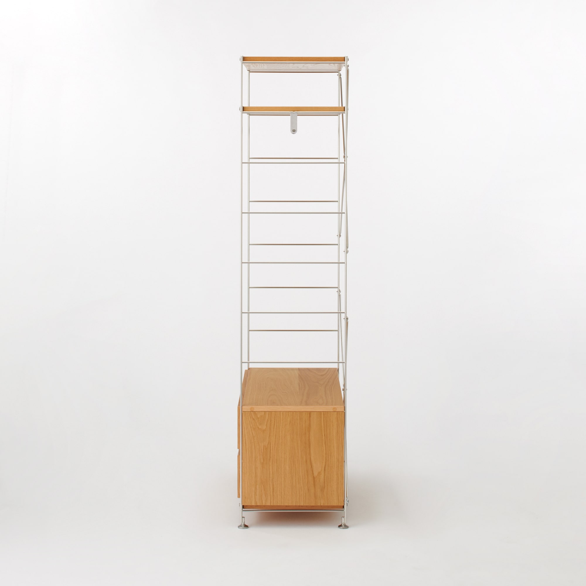 ステンレスユニットシェルフ・オーク材・ワードローブセット