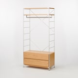 ステンレスユニットシェルフ・オーク材・ワードローブセット