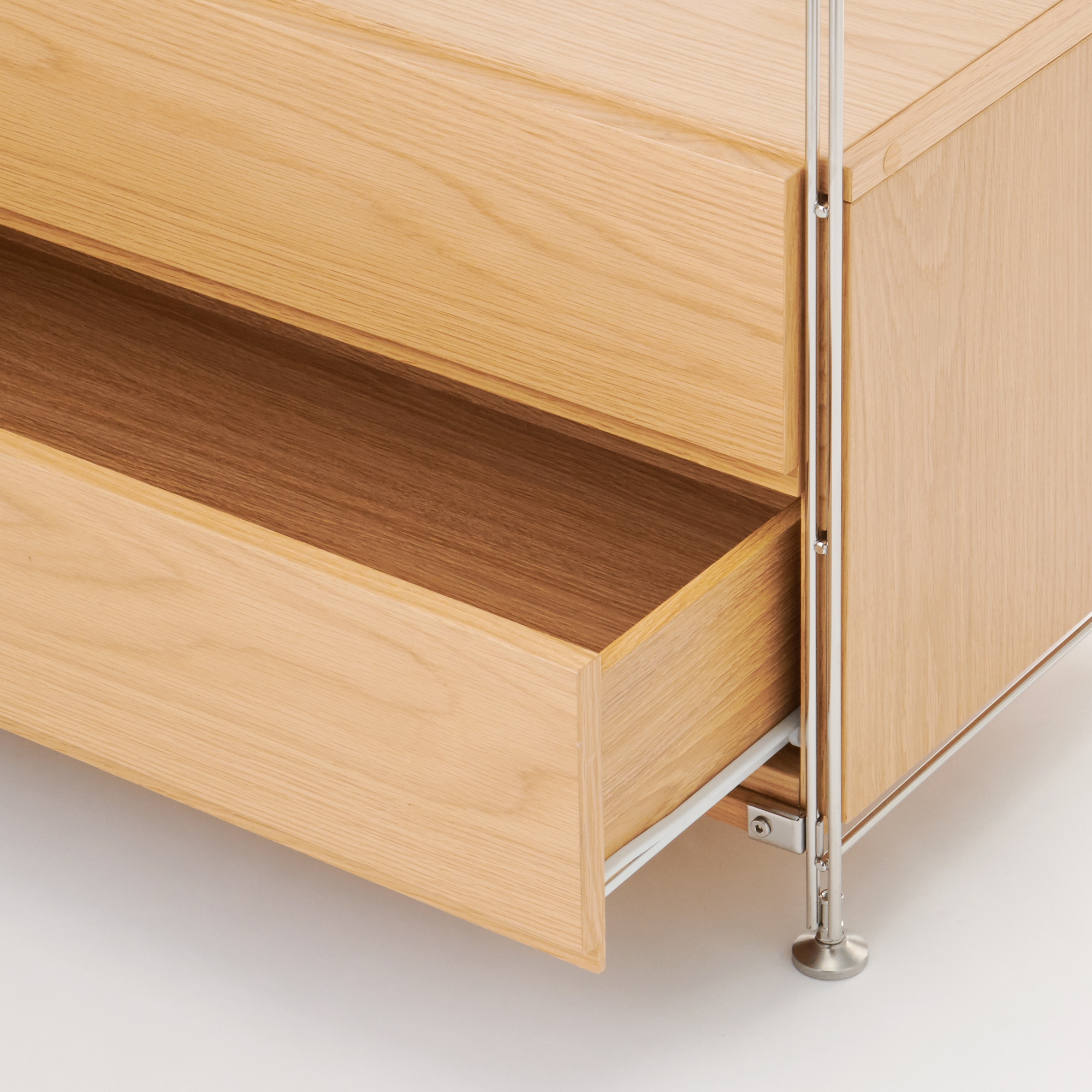 ステンレスユニットシェルフ・オーク材・ワードローブセット