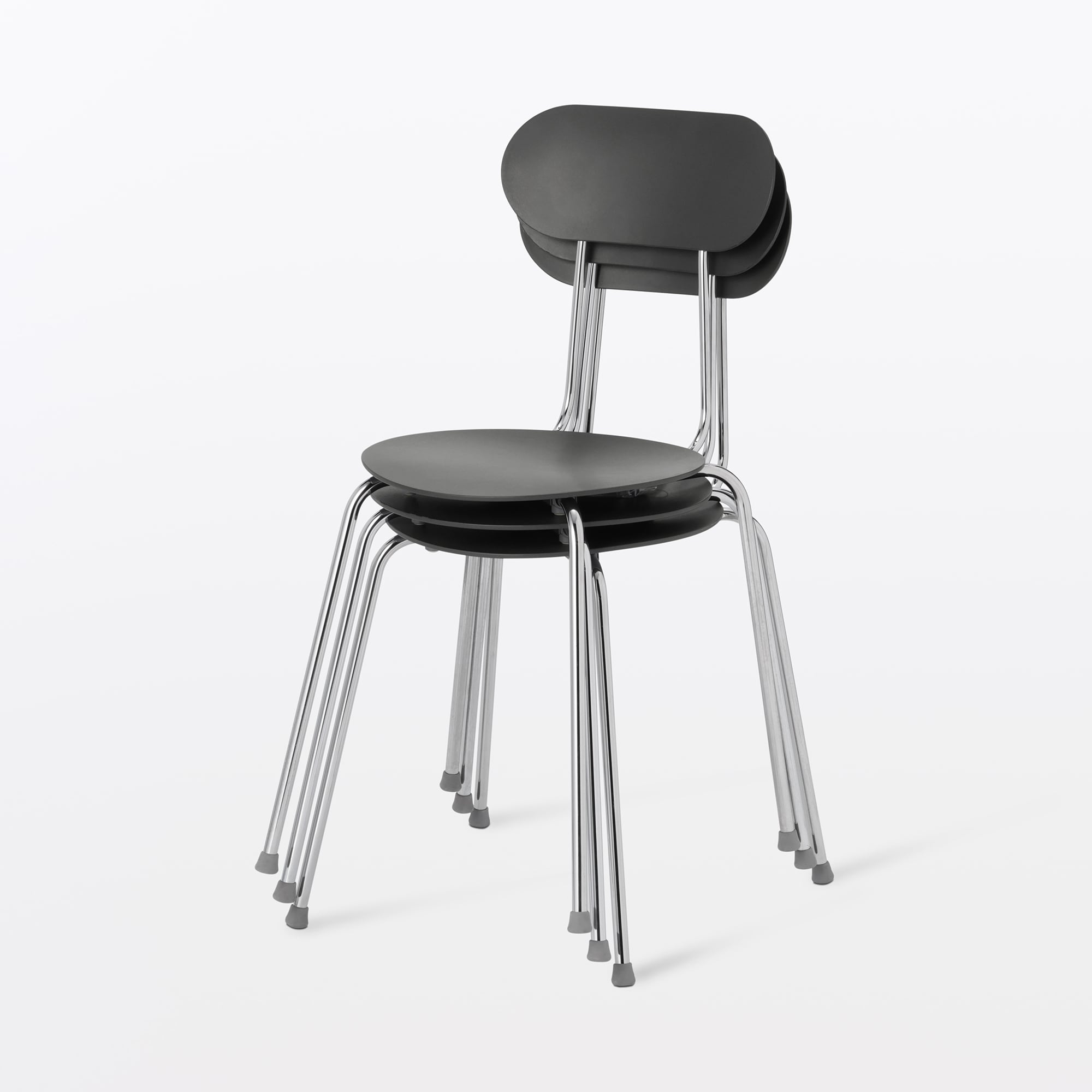 スチールチェア・樹脂座（ダークグレー）