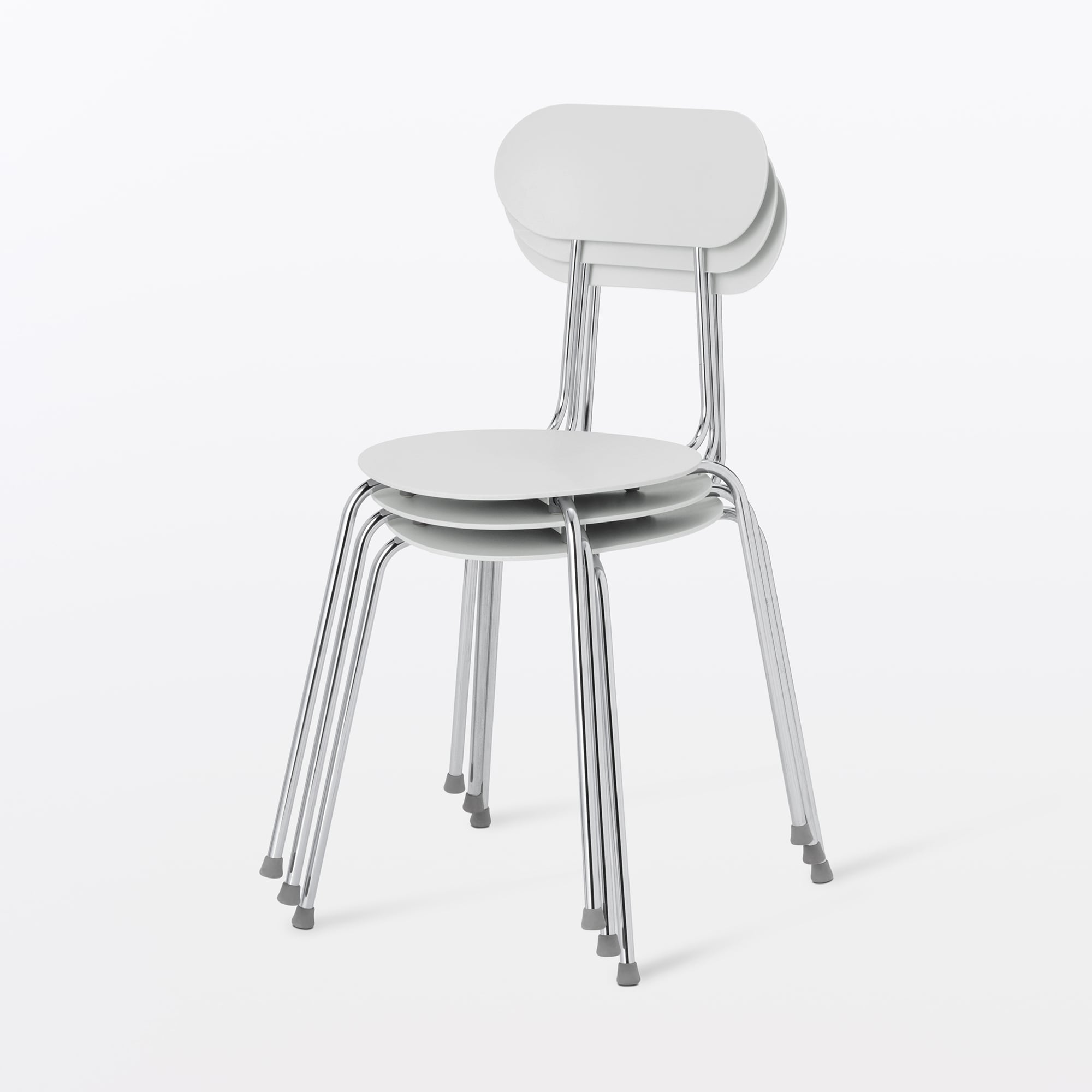 スチールチェア・樹脂座（ライトグレー）