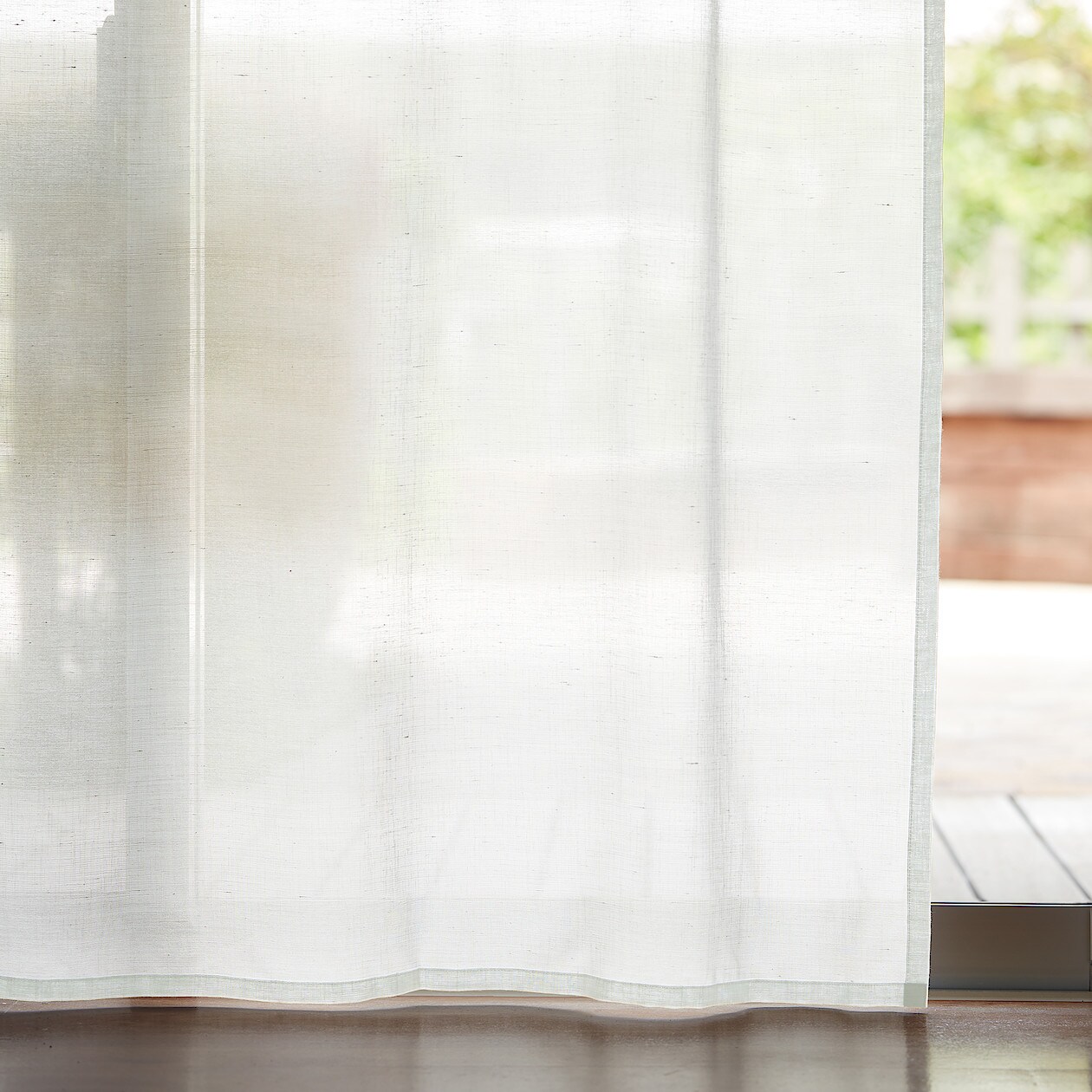ポリエステル麻調スラブボイルノンプリーツカーテン オフ白 幅５１ １００ 丈２０ １５０ｃｍ ノンプリーツカーテン レース 通販 無印良品