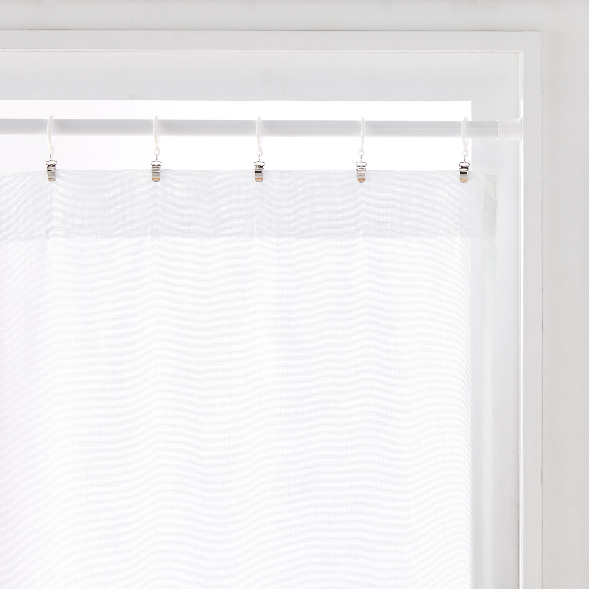 ポリエステル擬紗（防炎）ノンプリーツカーテン／オフ白 | 無印良品