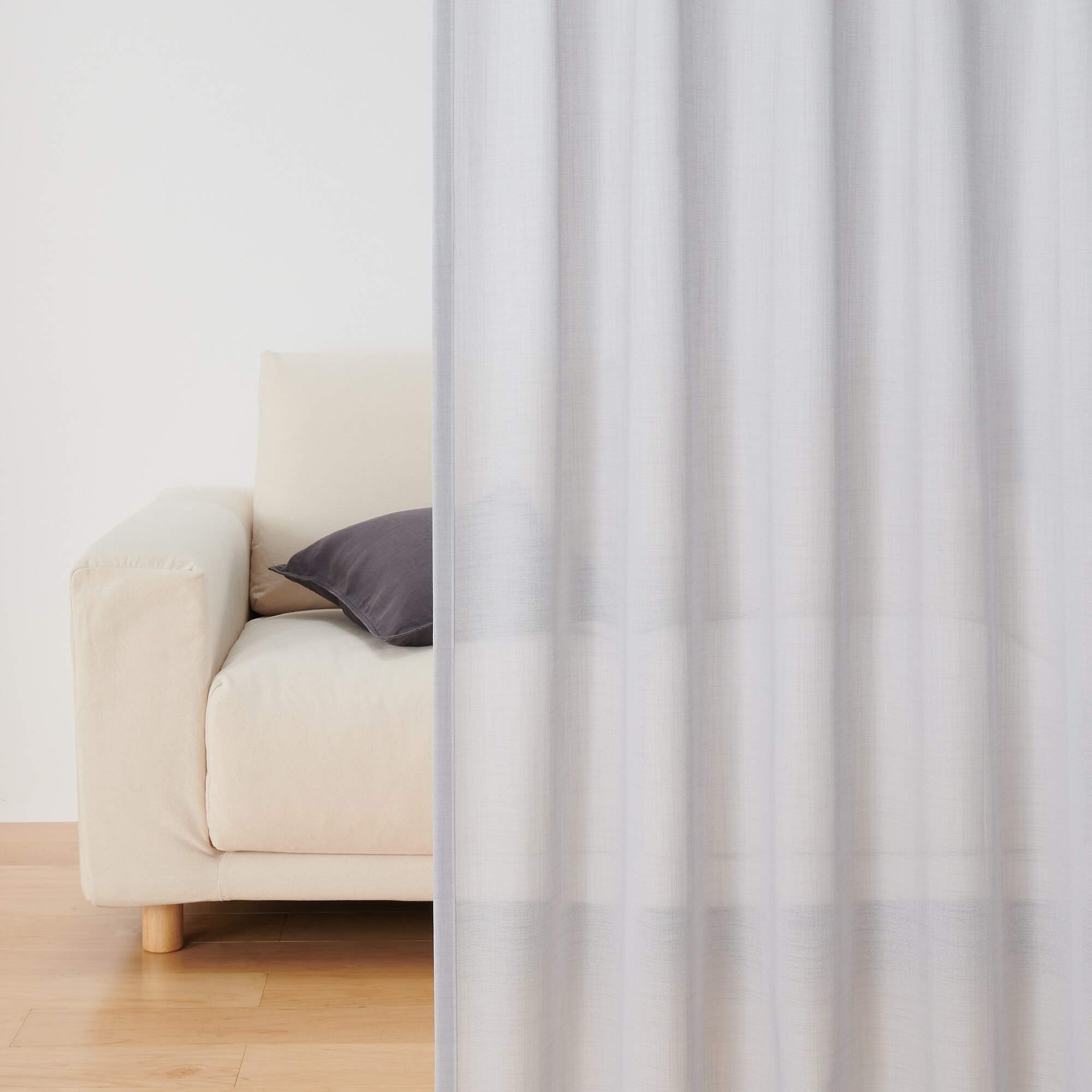 ポリエステル擬紗（防炎）プリーツカーテン／ライトグレー