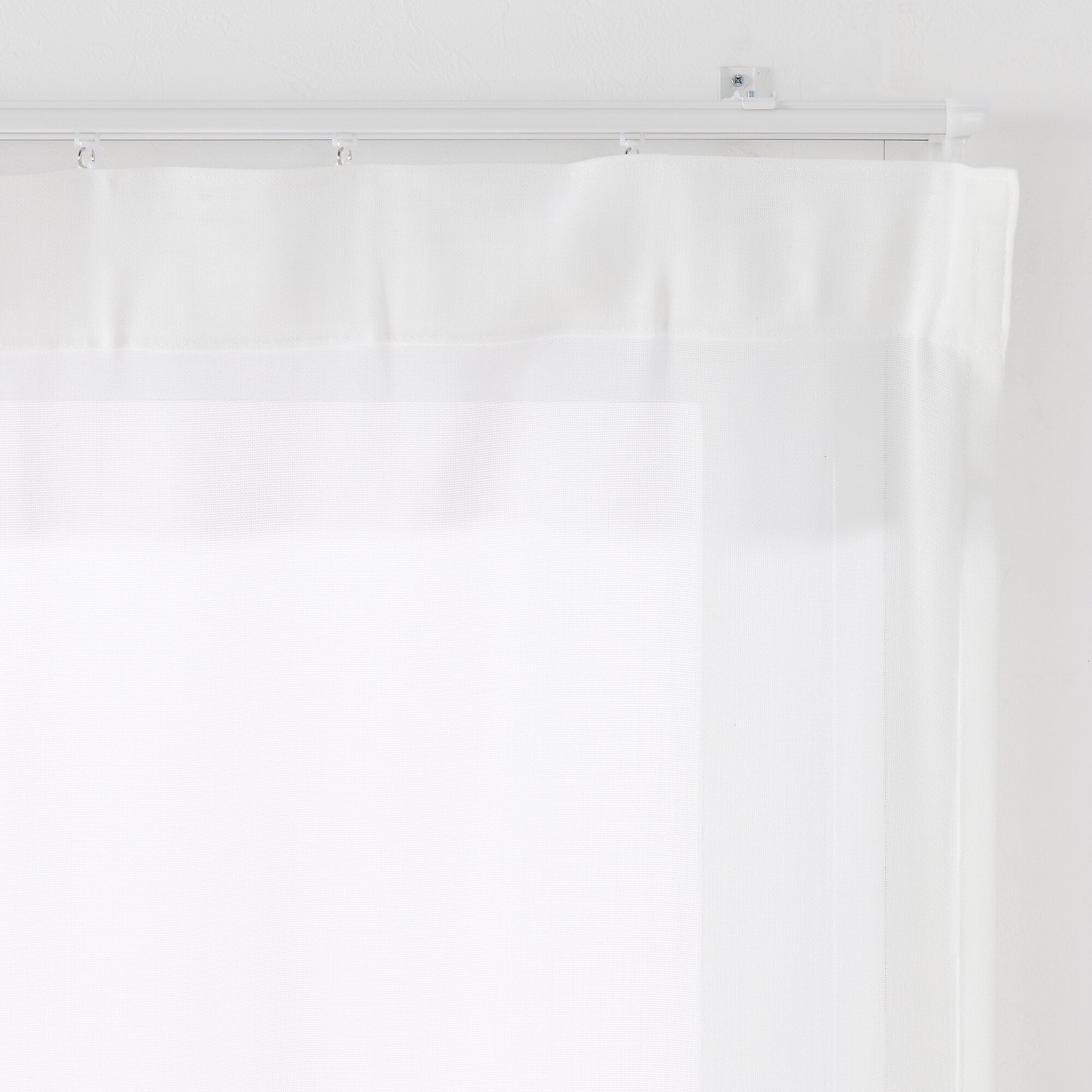 ポリエステル擬紗（防炎）ノンプリーツカーテン／ライトグレー