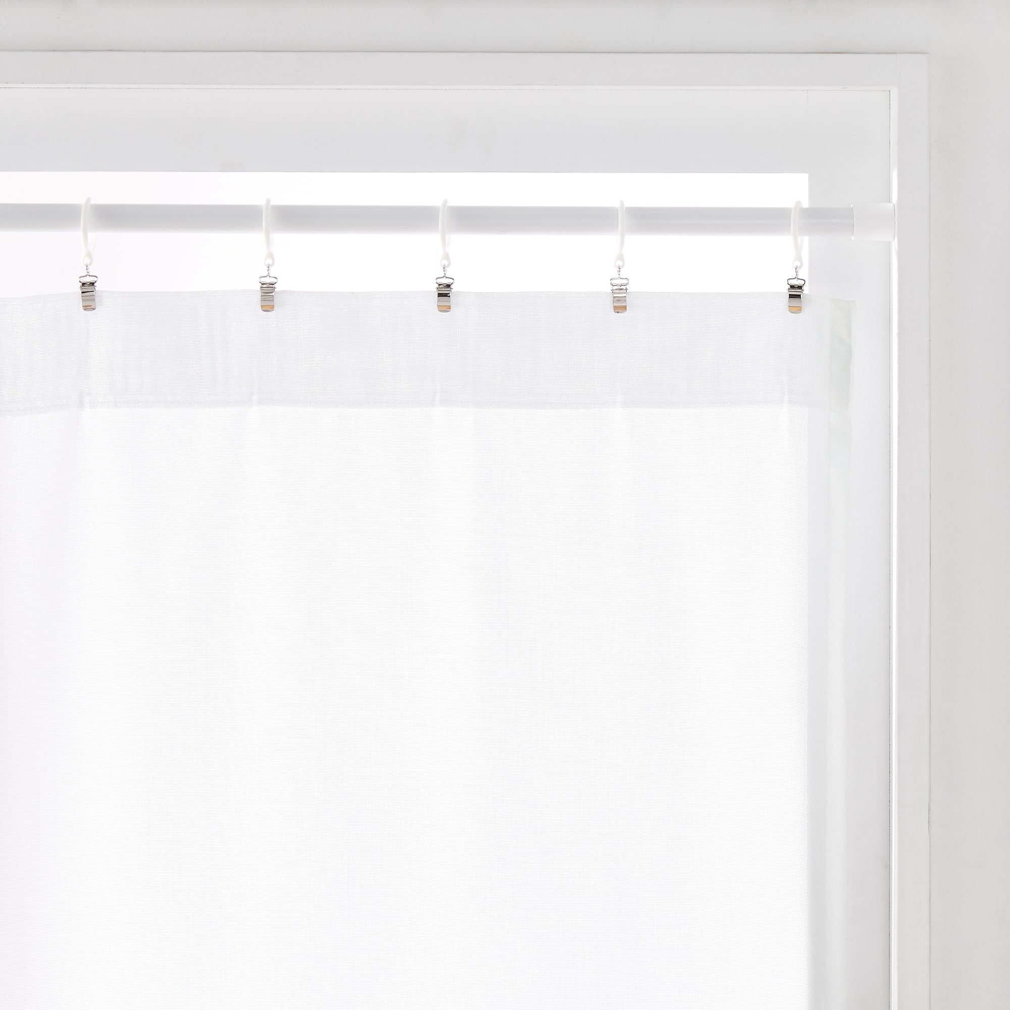 ポリエステル擬紗（防炎）ノンプリーツカーテン／ライトグレー