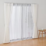 ポリエステル擬紗（防炎）ノンプリーツカーテン／ライトグレー
