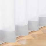 ポリエステル擬紗（防炎）プリーツカーテン２倍ヒダ／ライトグレー