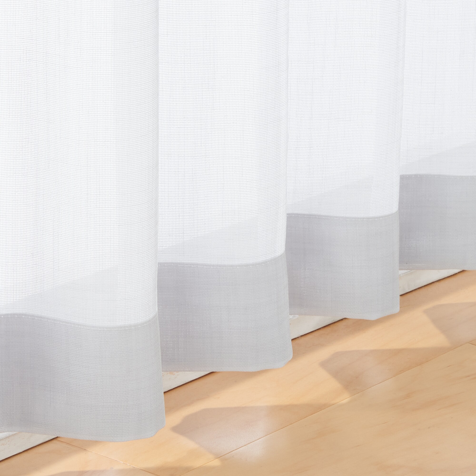 ポリエステル擬紗（防炎）プリーツカーテン２倍ヒダ／ライトグレー