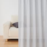 ポリエステル擬紗（防炎）プリーツカーテン２倍ヒダ／ライトグレー