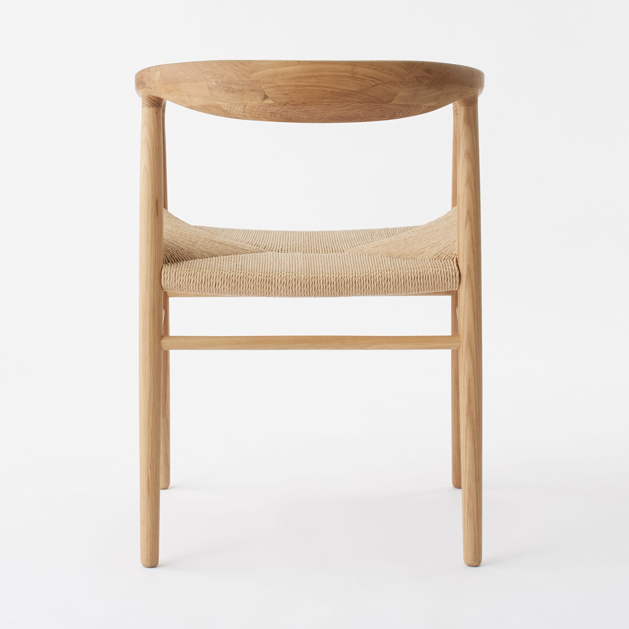 オーク材ペーパーコードアームチェア