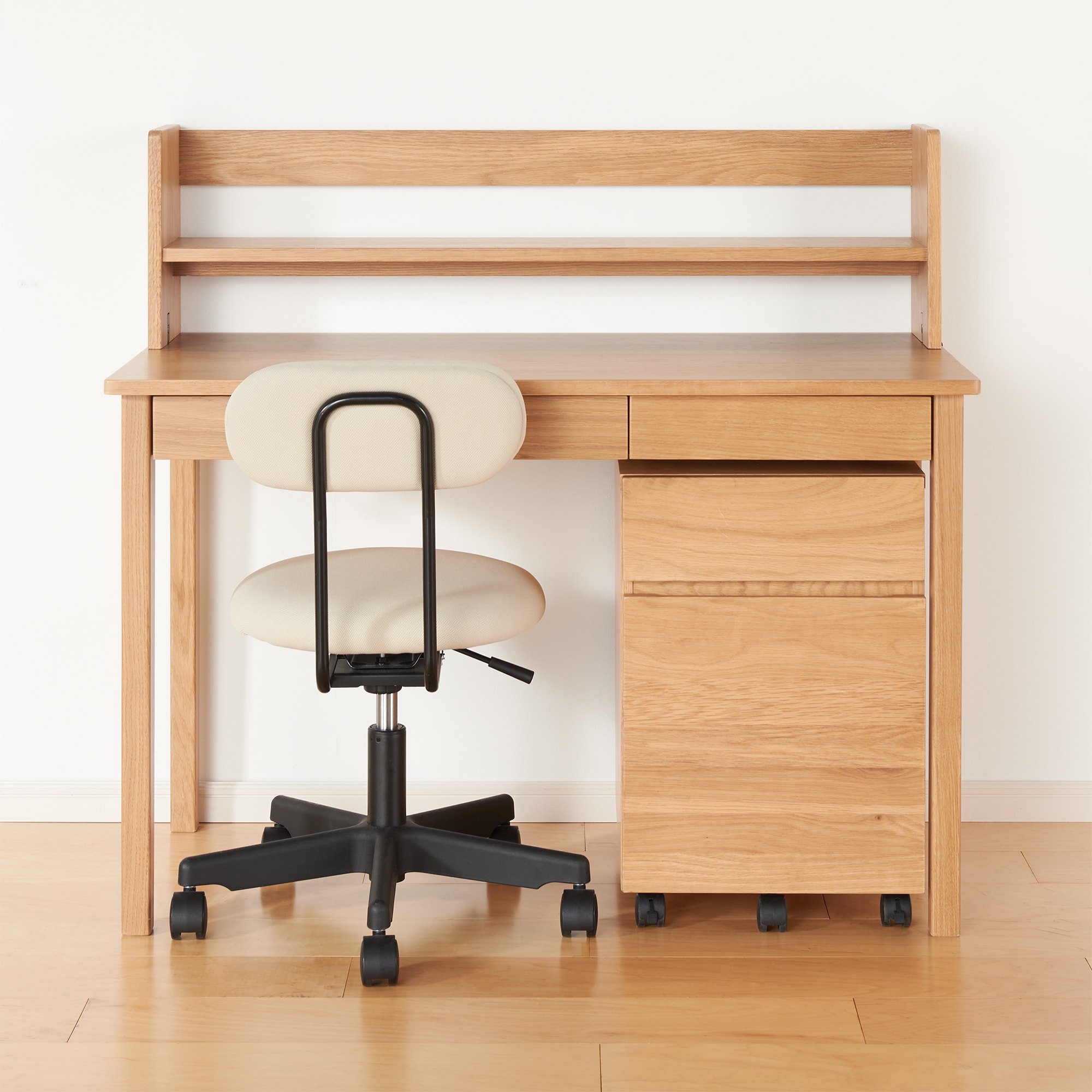 木製デスク用上置き棚・オーク材