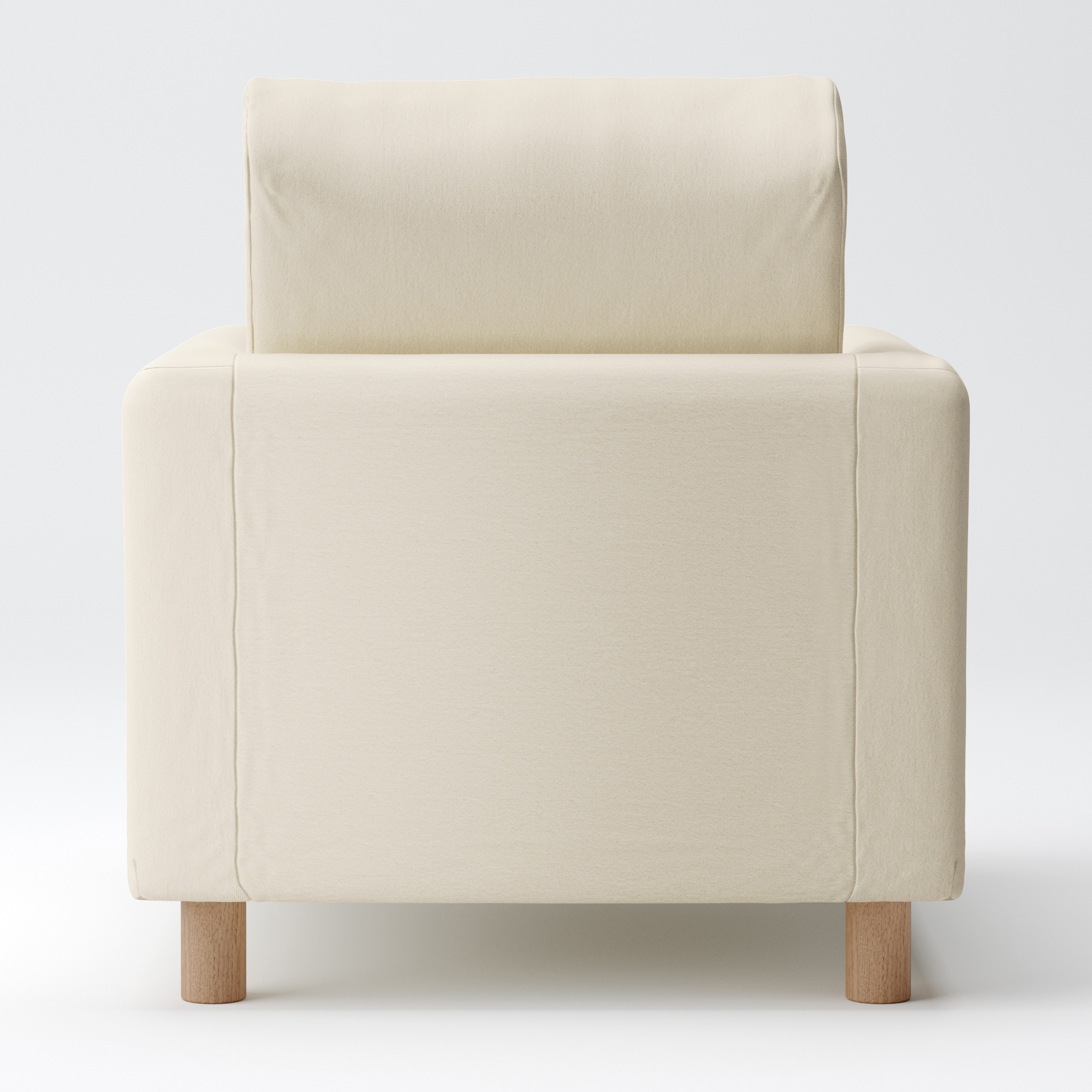 洗いざらしの綿帆布ソファ本体・１シーター・ウレタン・ポケットコイル用カバー／生成