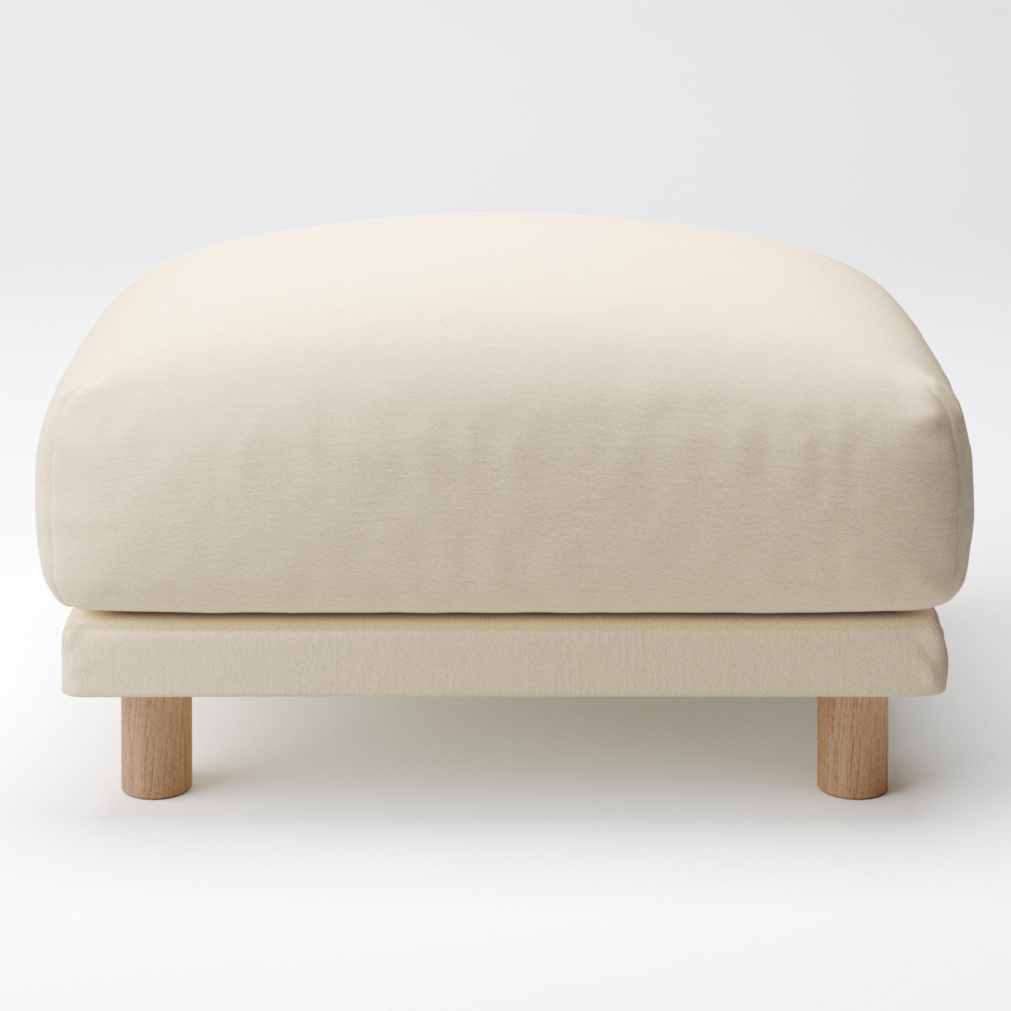 洗いざらしの綿帆布ソファ本体・オットマン・フェザー・ポケットコイル用カバー／生成