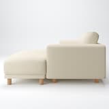 洗いざらしの綿帆布ソファ本体３シーターフェザーポケットコイルカウチ左カバー／生成