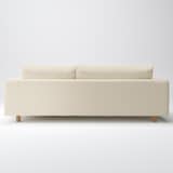 洗いざらしの綿帆布ソファ本体３シーターフェザーポケットコイルカウチ左カバー／生成