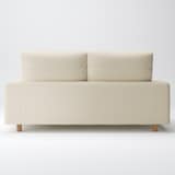 洗いざらしの綿帆布ソファ本体２．５Ｓフェザーポケットコイルハイバックカバー／生成