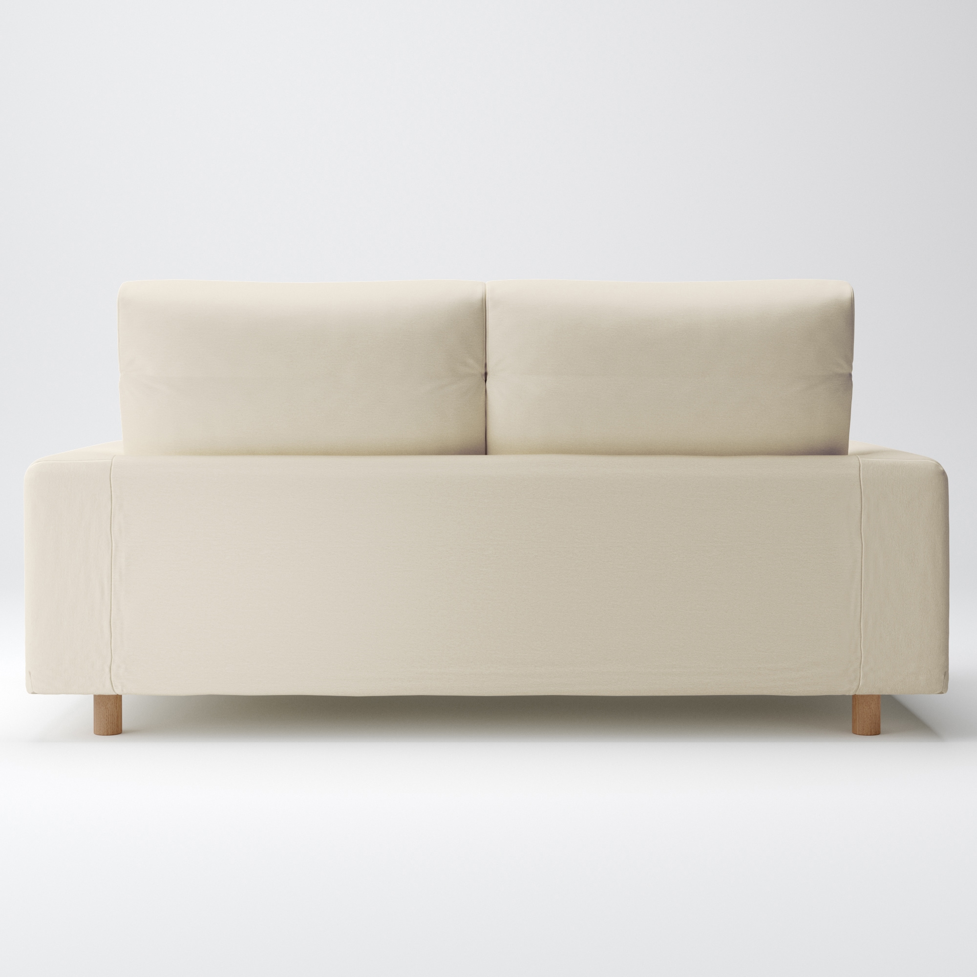 洗いざらしの綿帆布ソファ本体２．５Ｓフェザーポケットコイルハイバックカバー／生成