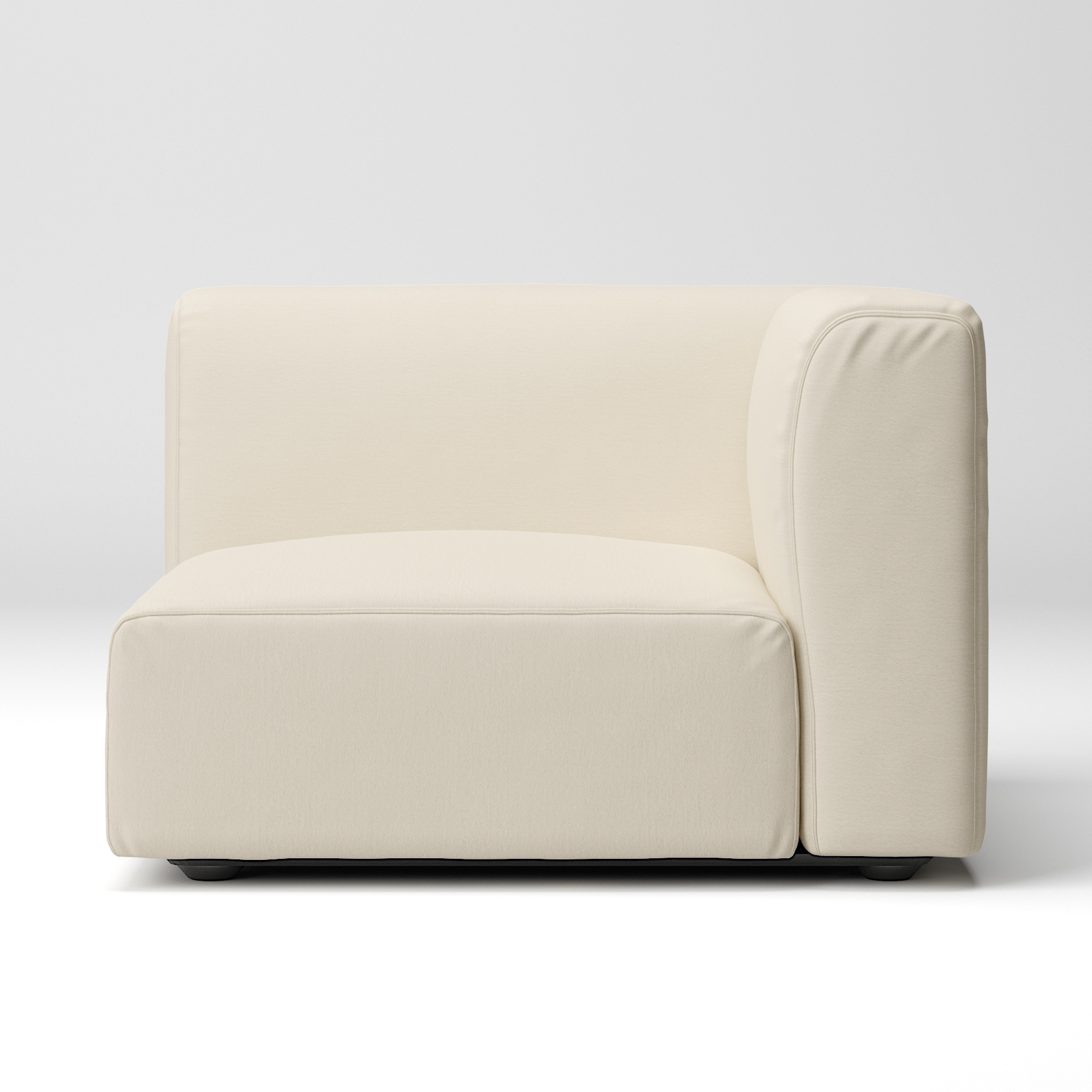 洗いざらしの綿帆布ユニットソファアーム付・大・幅９８ｃｍ用カバー／生成