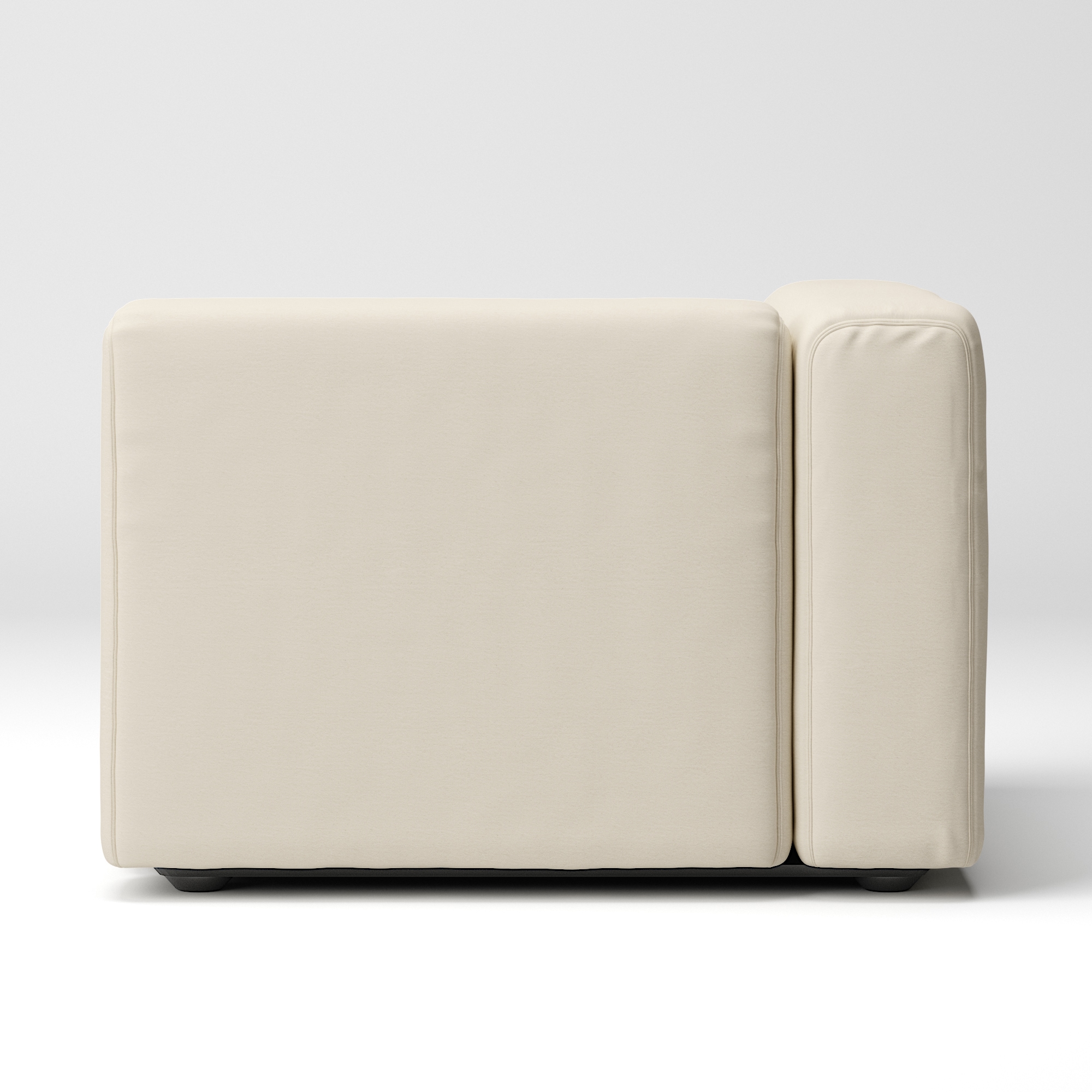 洗いざらしの綿帆布ユニットソファアーム付・大・幅９８ｃｍ用カバー／生成