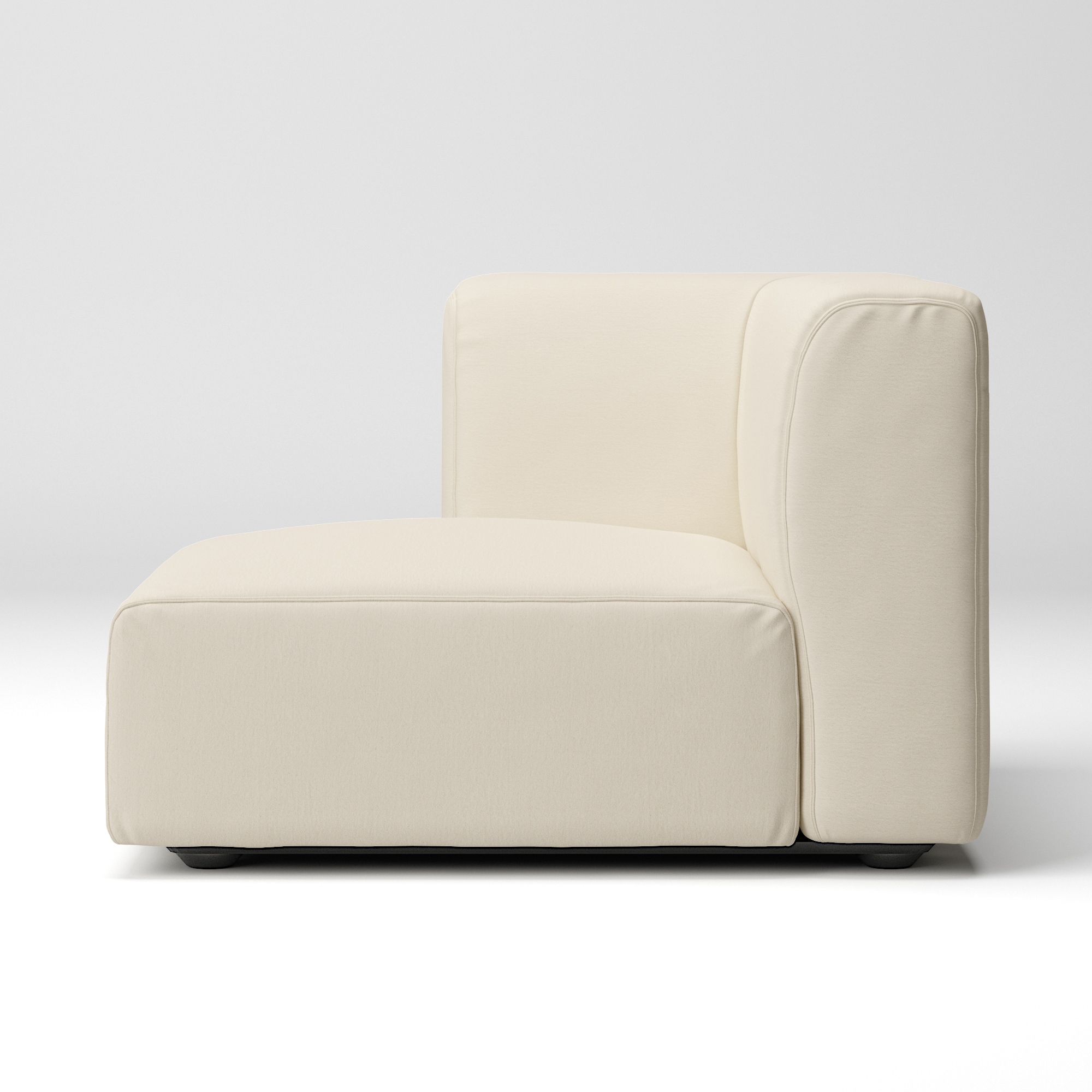 洗いざらしの綿帆布ユニットソファ・ハーフアーム・大（右）用カバー／生成