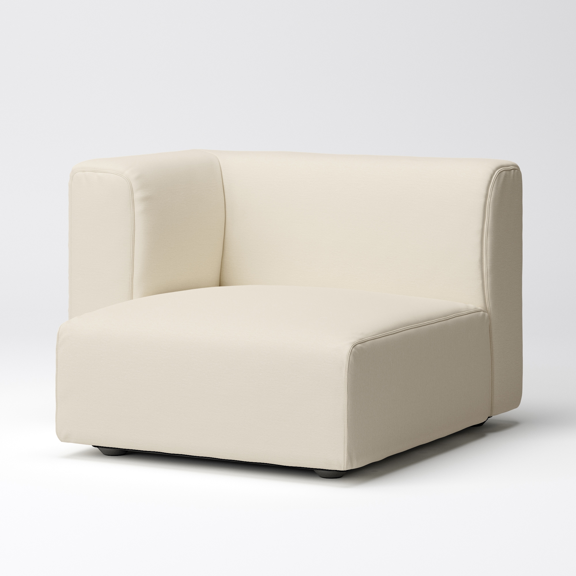 洗いざらしの綿帆布ユニットソファ・ハーフアーム・大（右）用カバー／生成