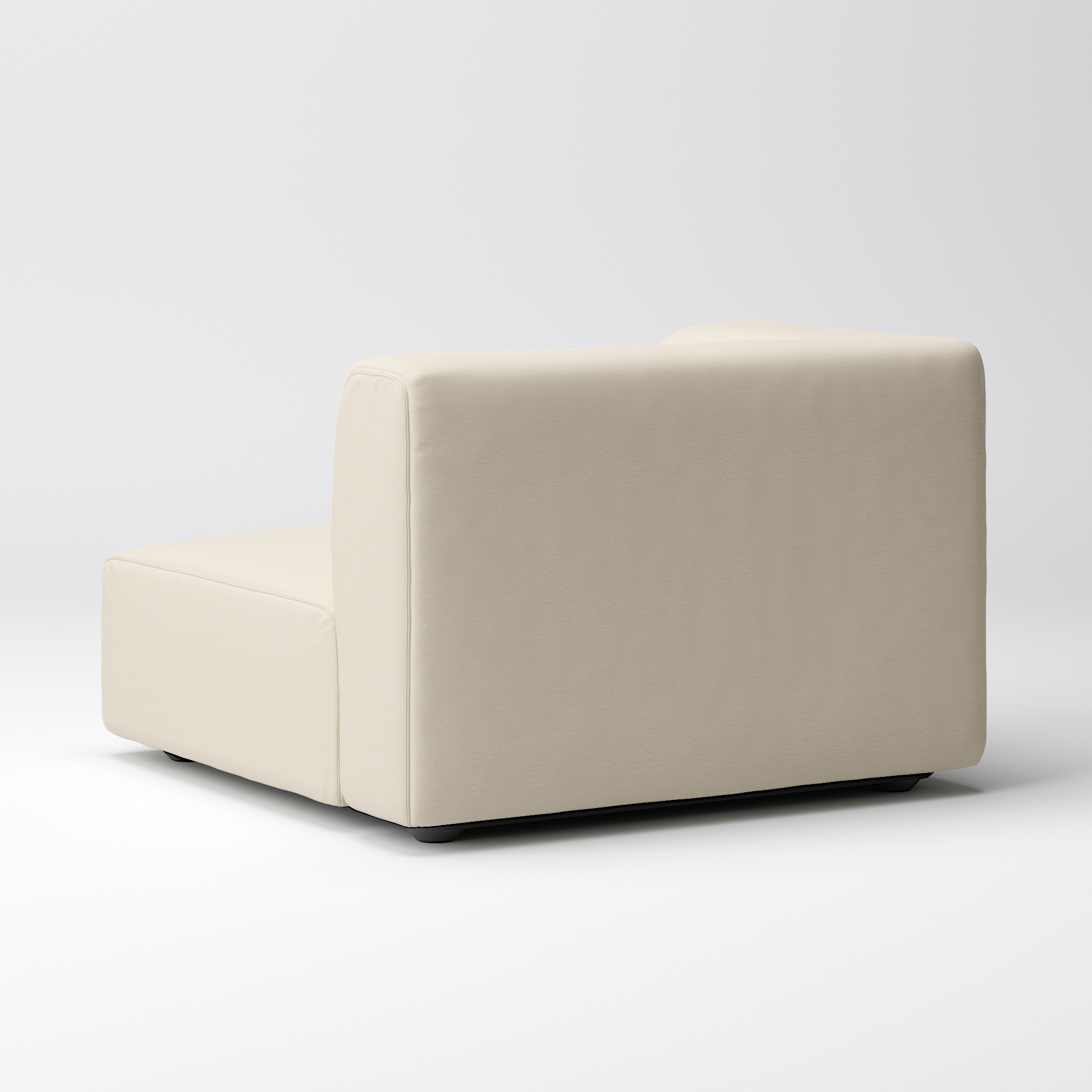 洗いざらしの綿帆布ユニットソファ・ハーフアーム・大（右）用カバー／生成