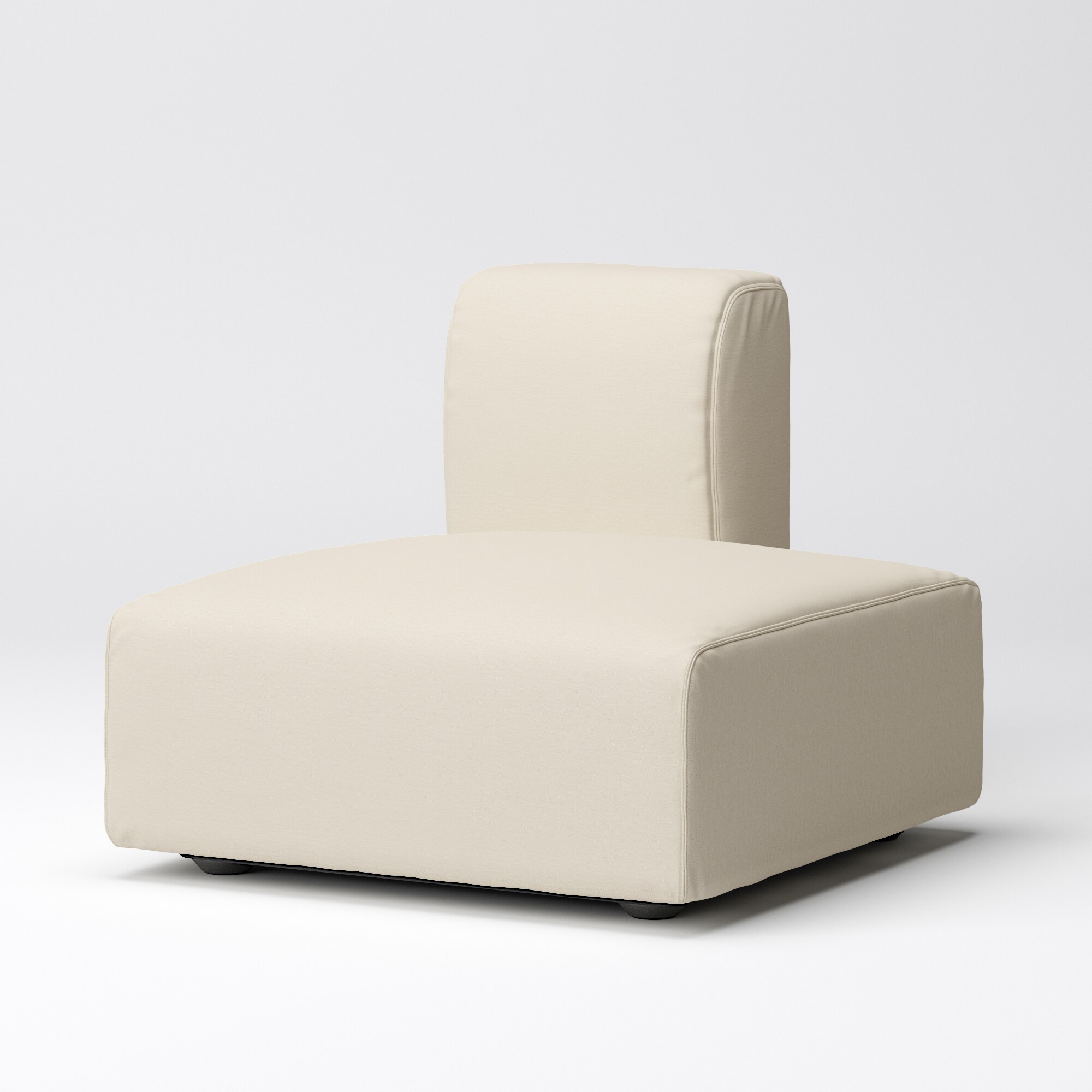 洗いざらしの綿帆布ユニットソファ・ハーフバックレスト・大用カバー／生成