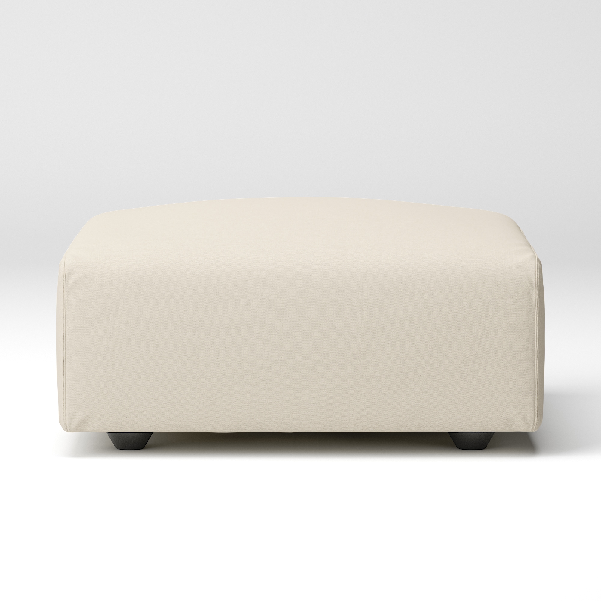 洗いざらしの綿帆布ユニットソファオットマン・大・幅７７ｃｍ用カバー／生成