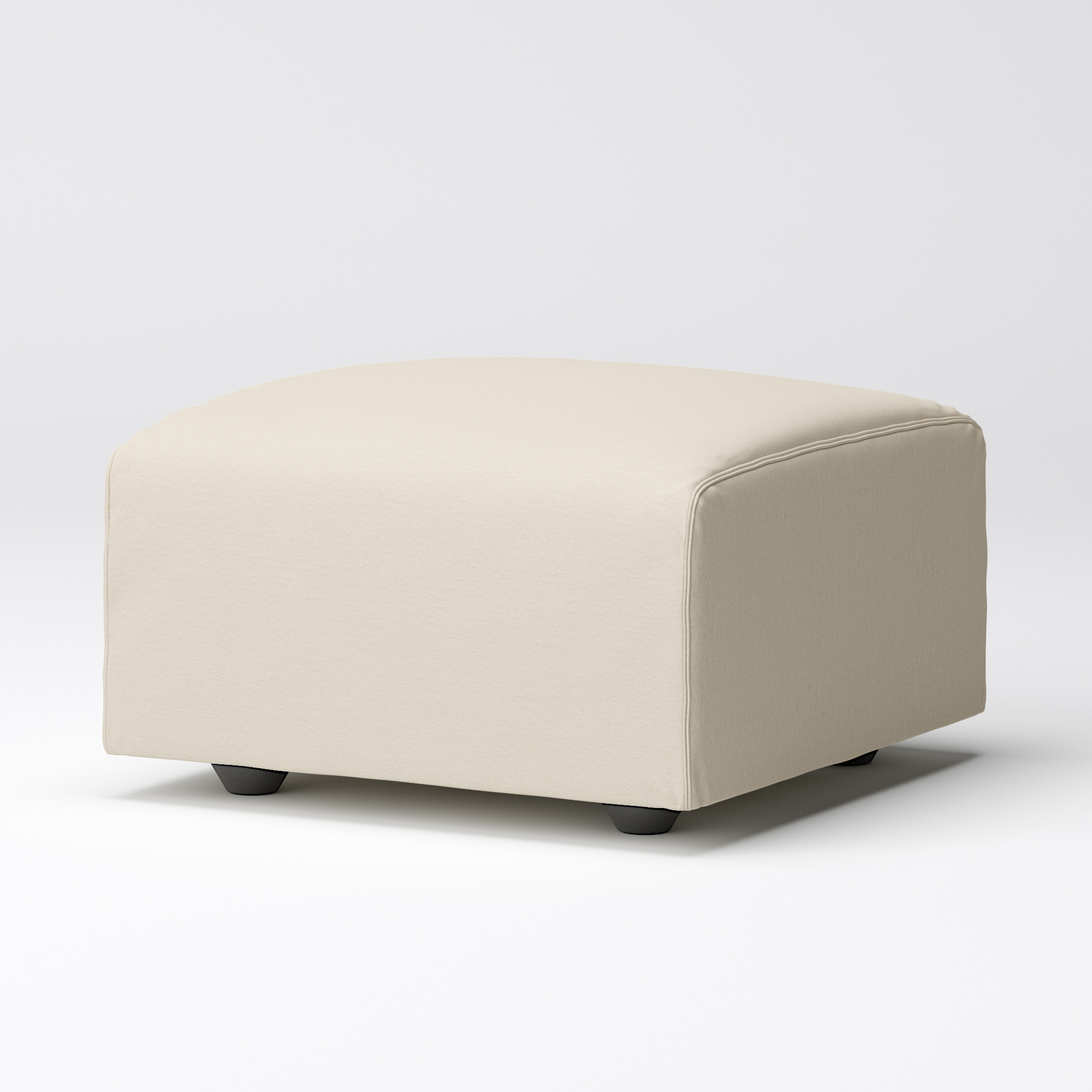 洗いざらしの綿帆布ユニットソファオットマン・小用カバー／生成