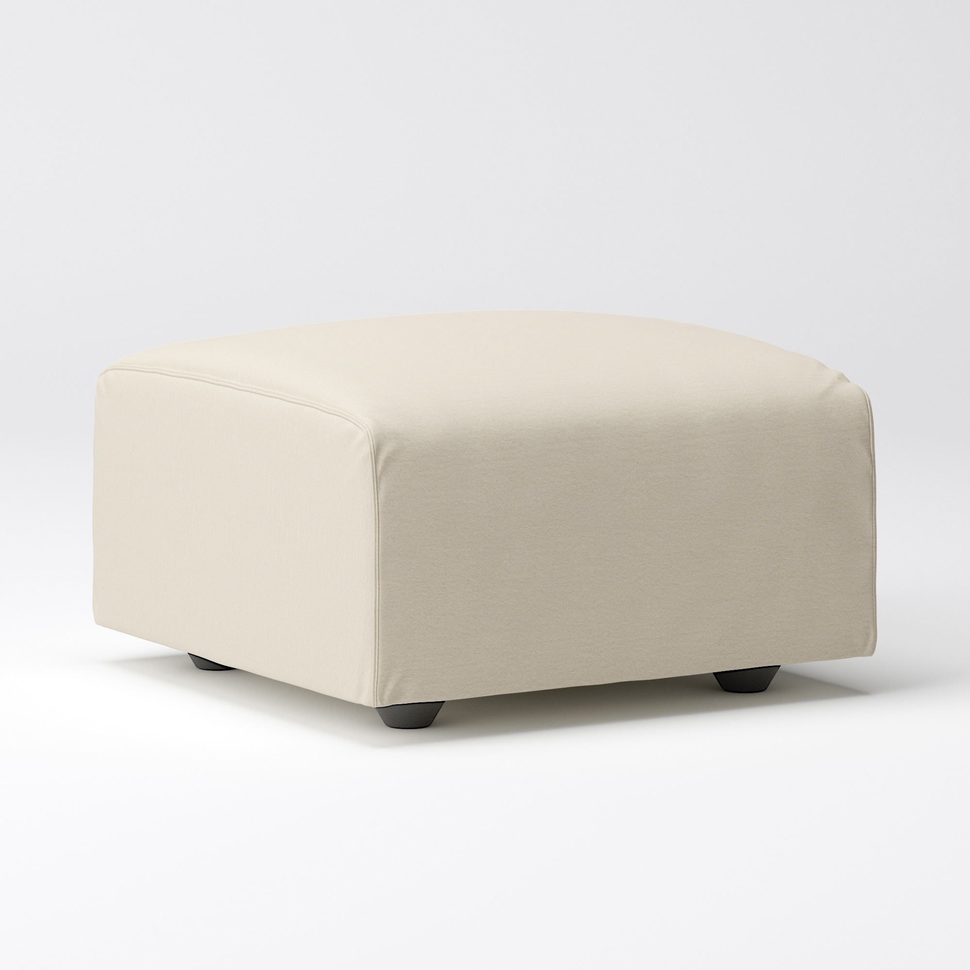 洗いざらしの綿帆布ユニットソファオットマン・小用カバー／生成