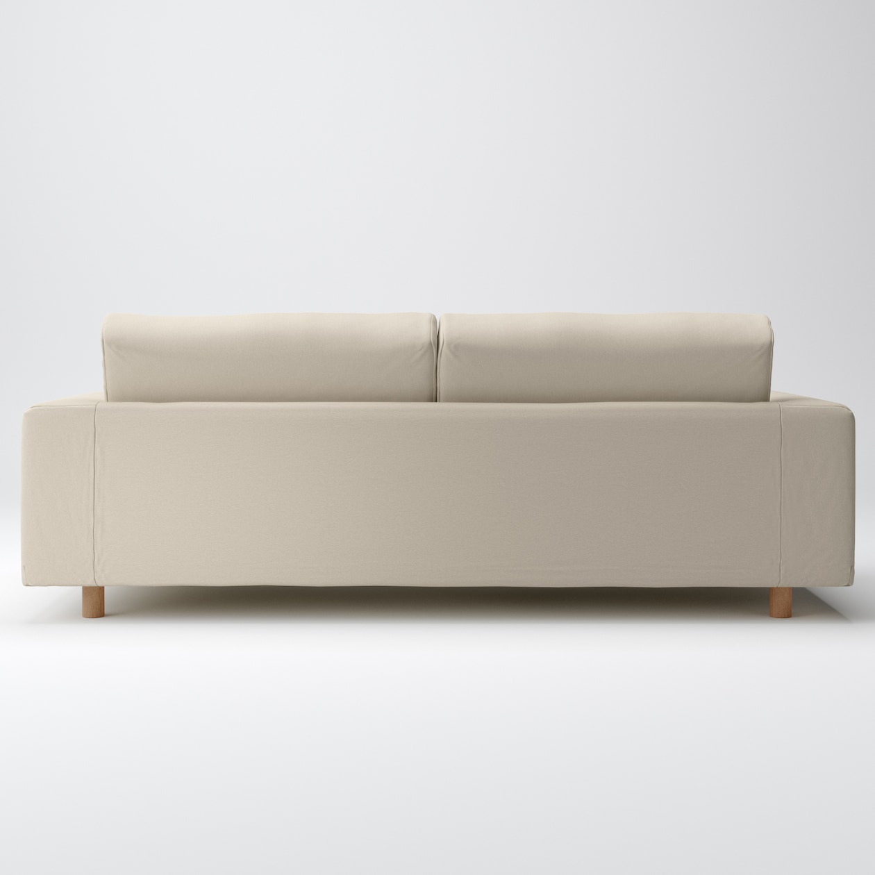 洗いざらしの綿帆布ソファ本体・３シーター・ウレタンポケットコイル用カバーベージュ