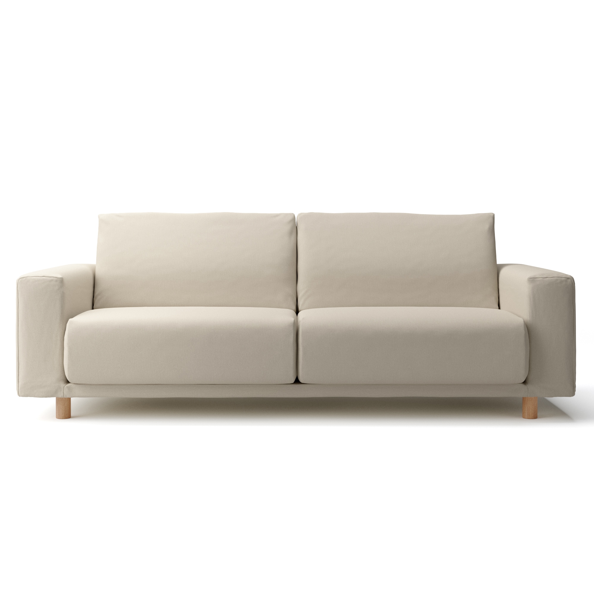 洗いざらしの綿帆布ソファ本体・３シーター・ウレタンポケットコイル用カバーベージュ