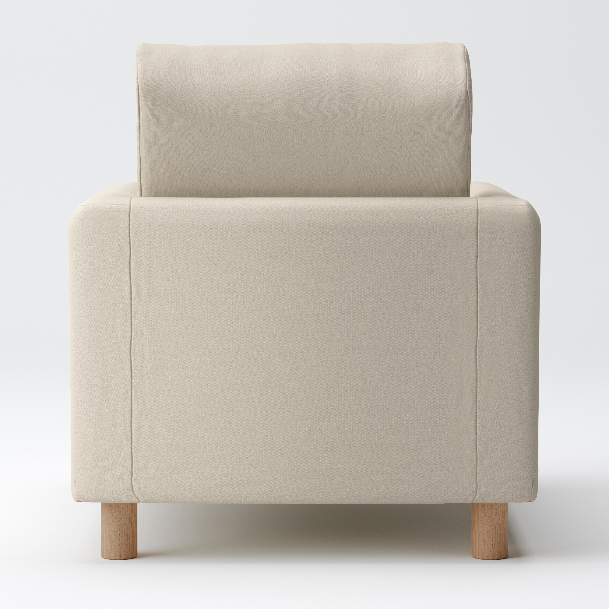 洗いざらしの綿帆布ソファ本体・１シーター・ウレタンポケットコイル用カバーベージュ