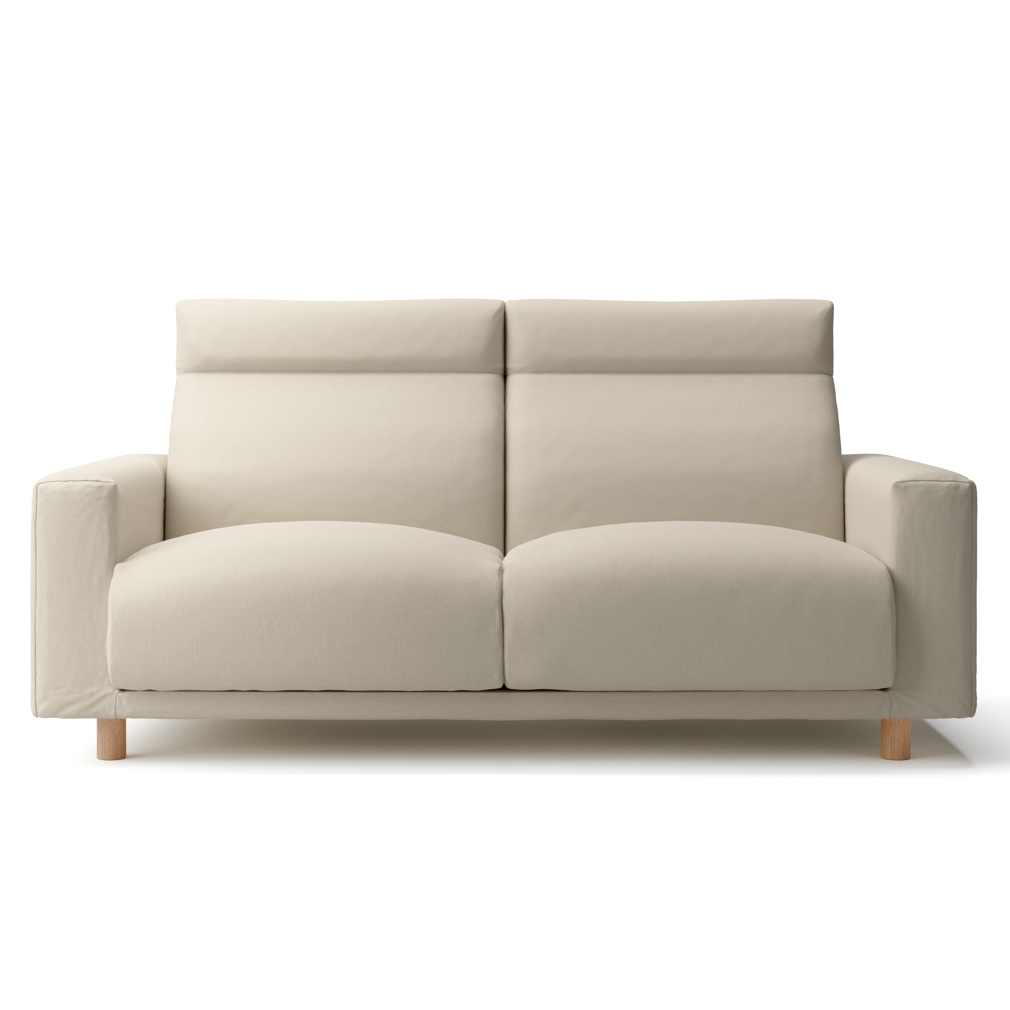 洗いざらしの綿帆布ソファ本体２．５Ｓフェザーポケットコイルハイバック用カバーＢＥ