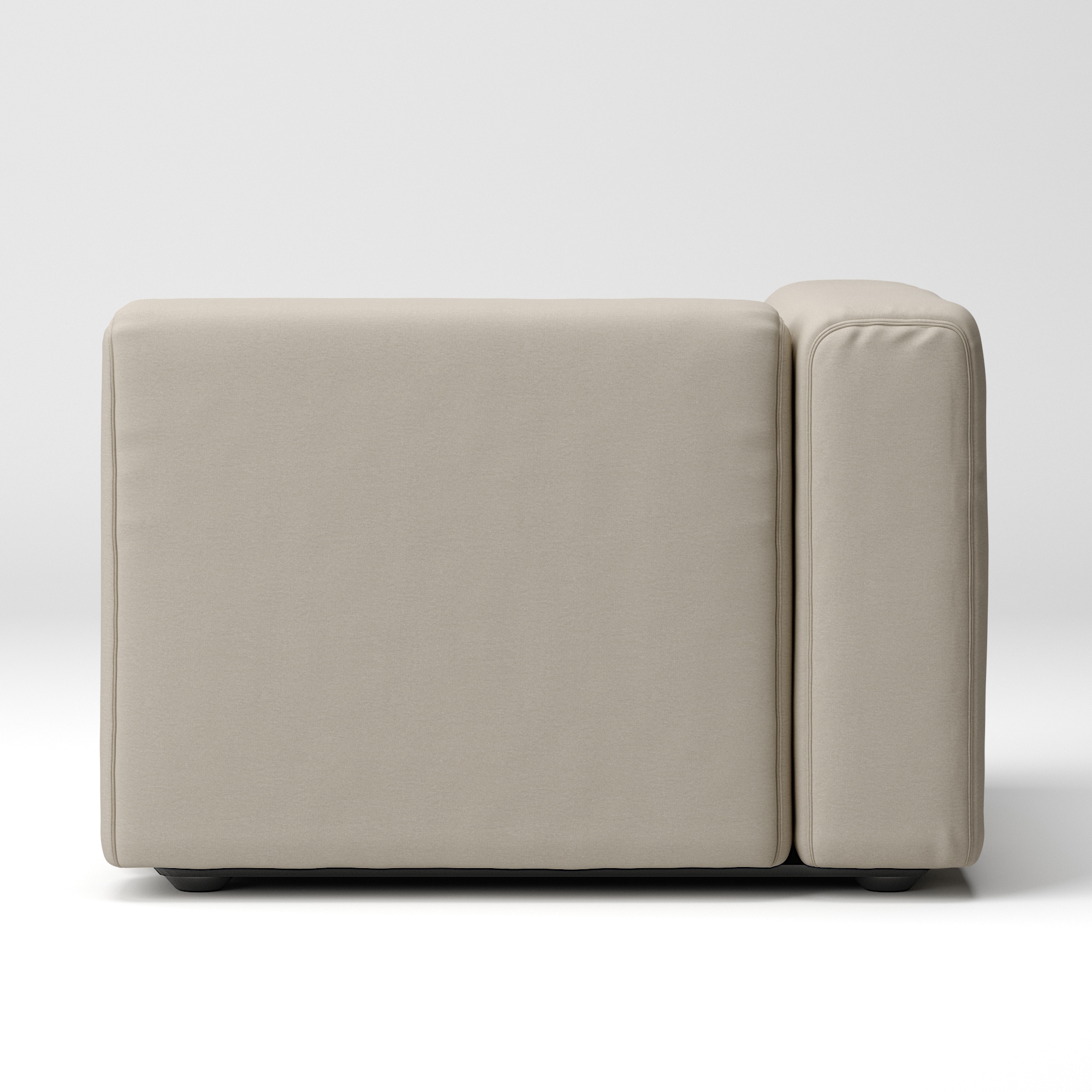 洗いざらしの綿帆布ユニットソファアーム付・大・幅９８ｃｍ用カバー／ベージュ