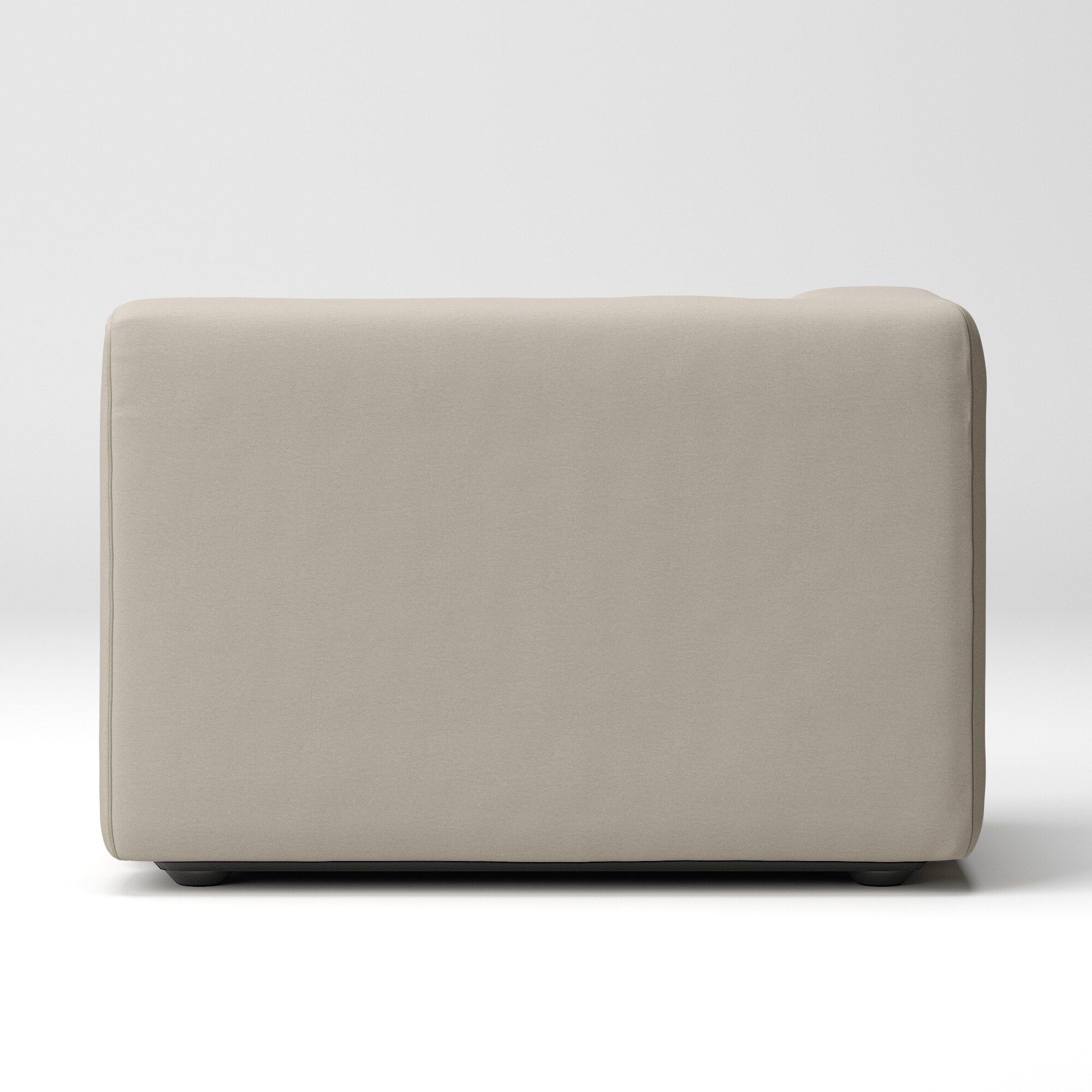 洗いざらしの綿帆布ユニットソファ・ハーフアーム・大（右）用カバー／ベージュ