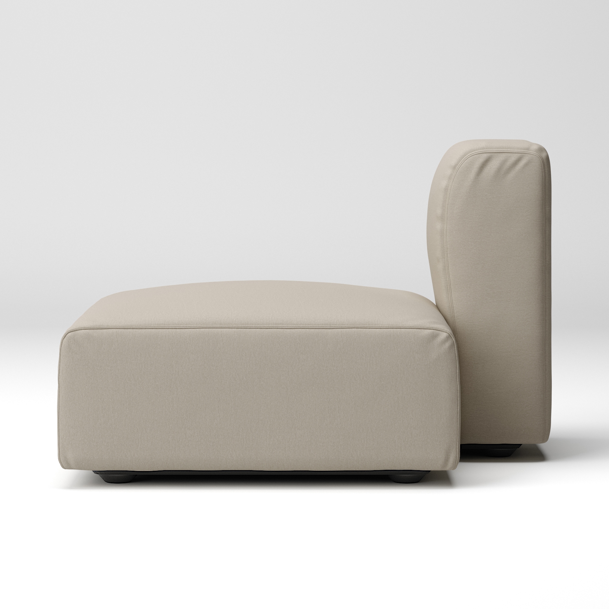 洗いざらしの綿帆布ユニットソファ・ハーフバックレスト・大用カバー／ベージュ