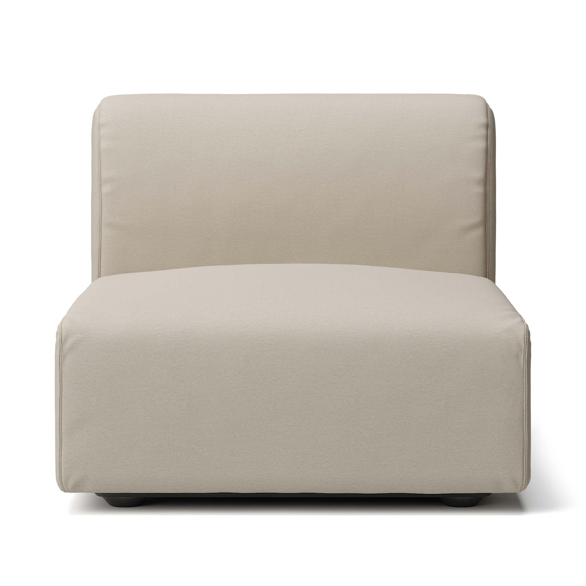 洗いざらしの綿帆布ユニットソファアームレス・大・幅７７ｃｍ用カバー／ベージュ