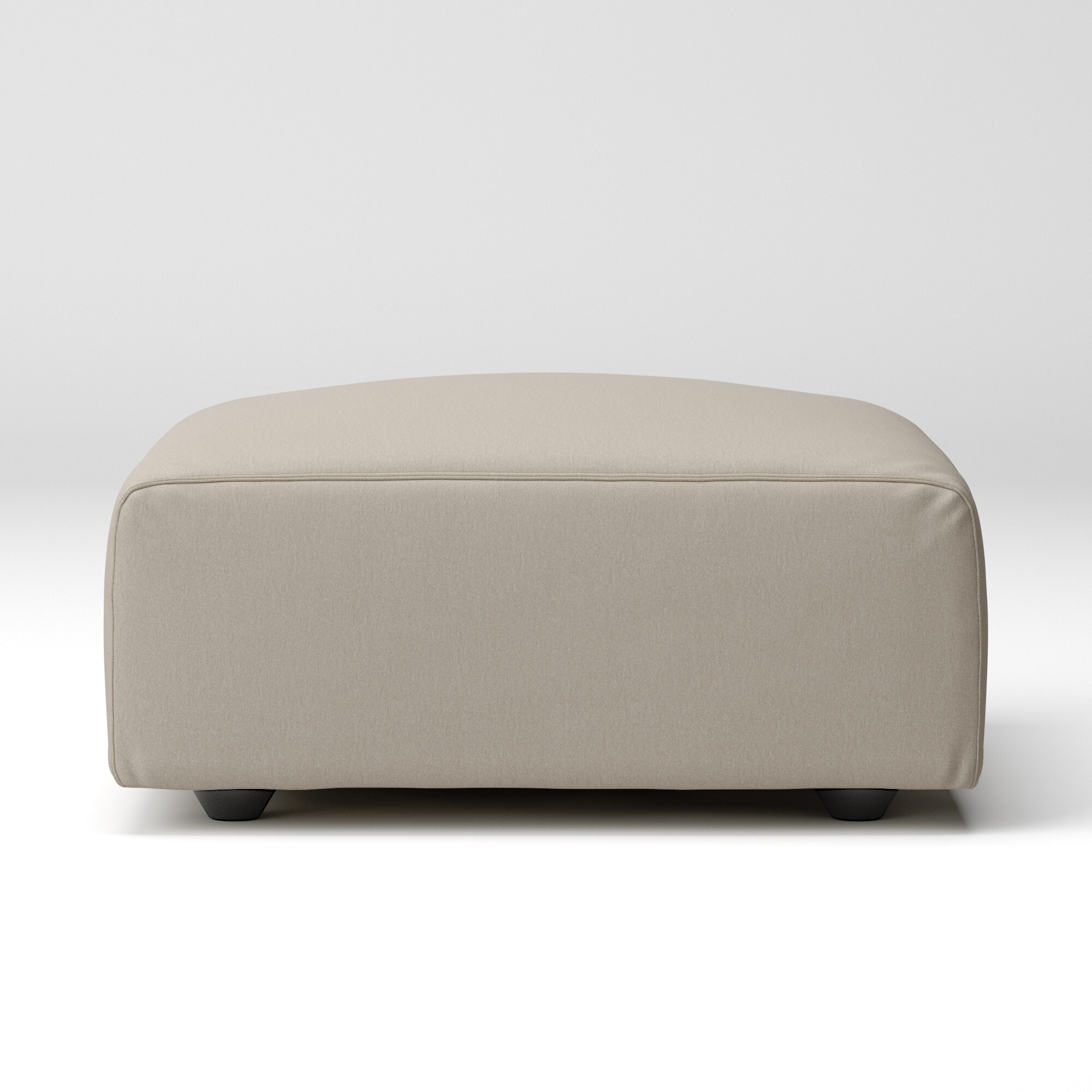 洗いざらしの綿帆布ユニットソファオットマン・大・幅７７ｃｍ用カバー／ベージュ