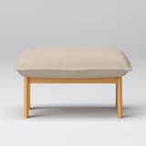 洗いざらしの綿帆布ハイバックリクライニングソファ・オットマン用カバー／ベージュ