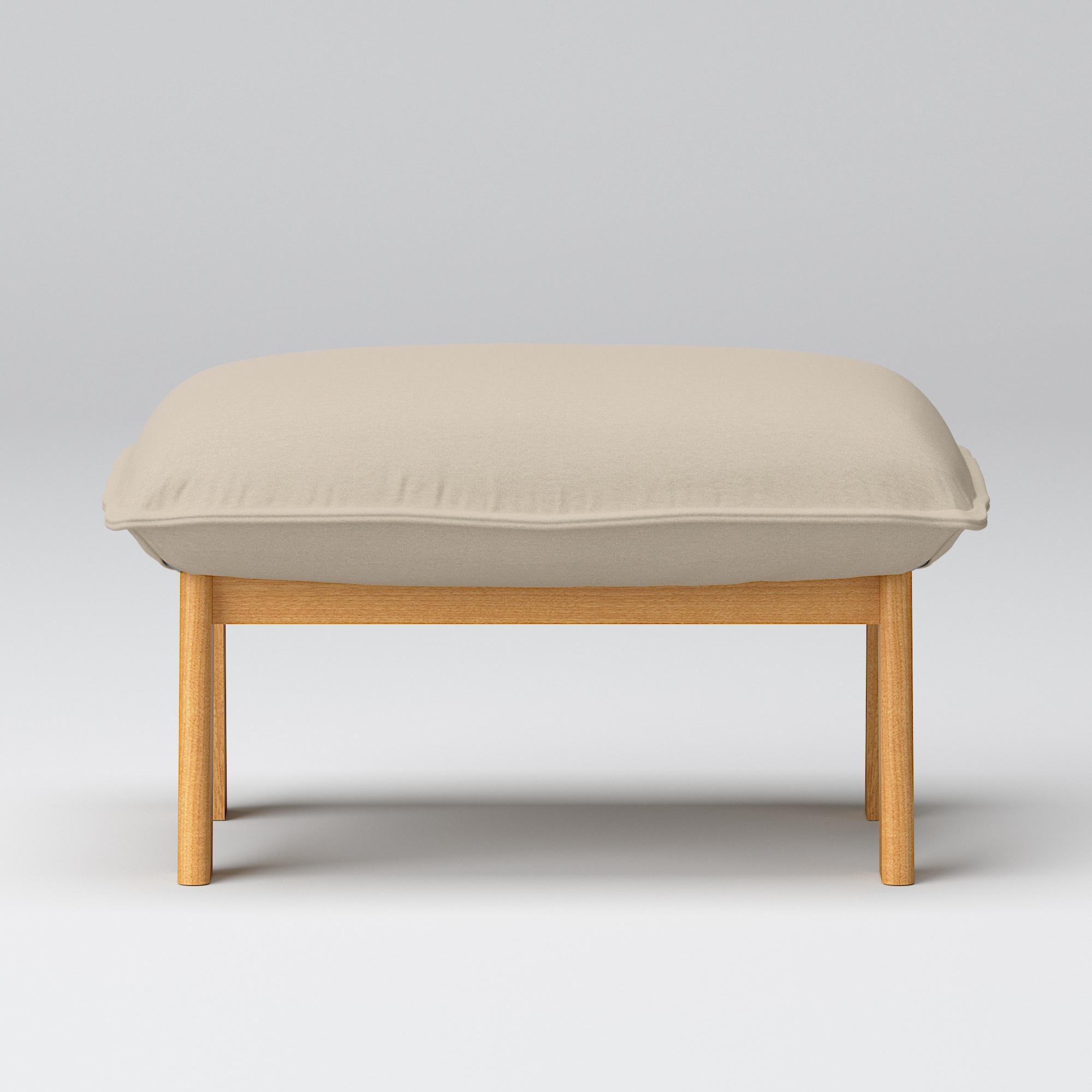 洗いざらしの綿帆布ハイバックリクライニングソファ・オットマン用カバー／ベージュ