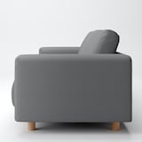 洗いざらしの綿帆布ソファ本体・２．５シーター・フェザーポケットコイルカバーグレー